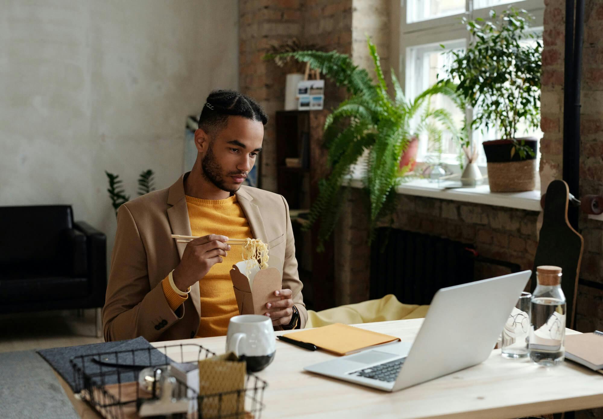 freelancer working in front of laptop